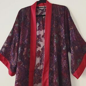 Victoria's Secret Golden Label Vintage Floral Kimono Robe OS Made in Hong Kong K